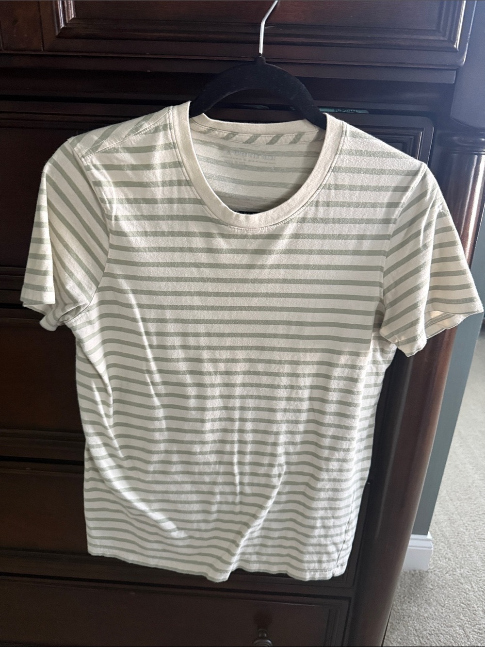 American Giant Green and cream striped tee